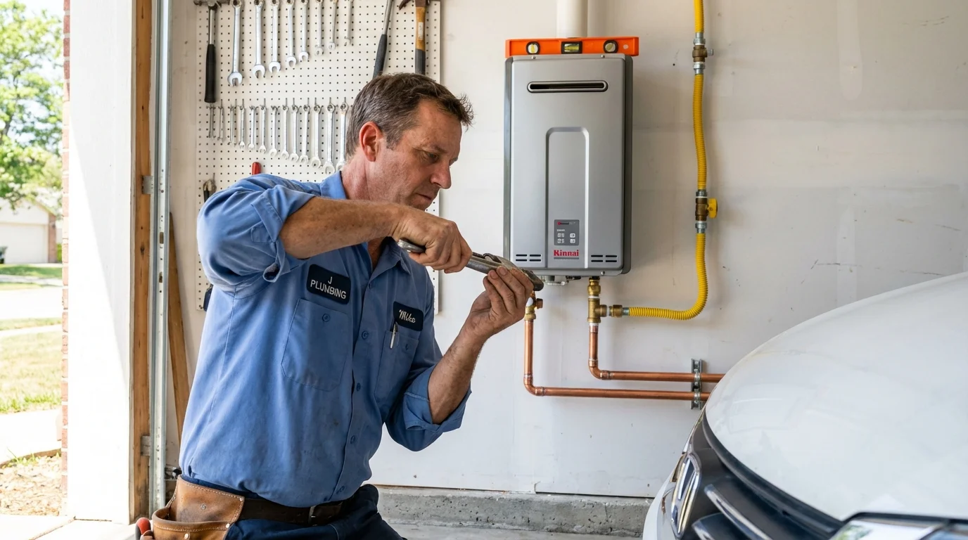 Tankless water heater installation by a Johns Plumbing LLC plumber in Rutherford